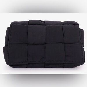 BOTTEGA VENETA BLACK PADDED TECH CASSETTE BELT BAG